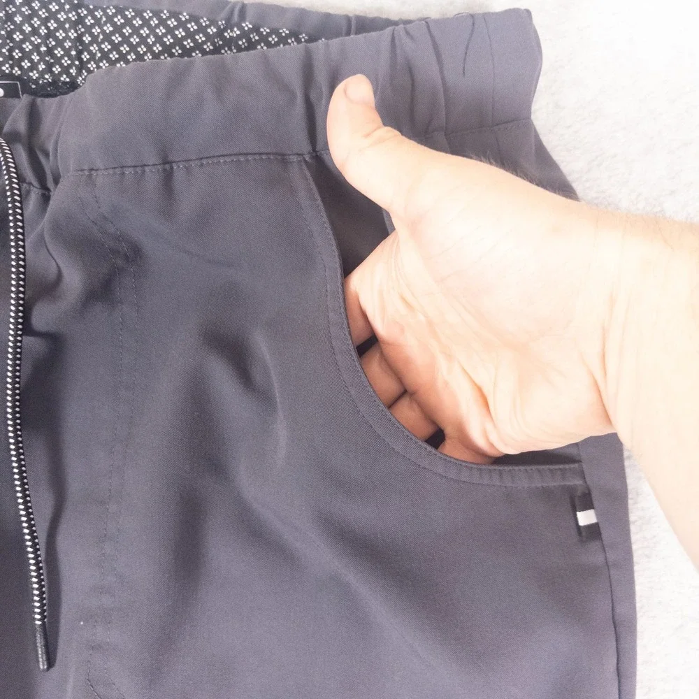 Koi Next Gen Mens Scrub Pants 2X Petite Charcoal Gray Cargo Drawstring